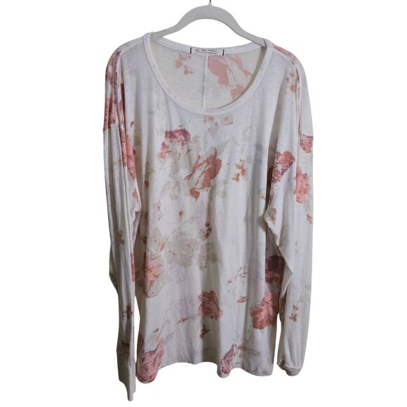 Free People We The Free Arielle Soft Oversized Watercolor Jersey Size L - Picture 2 of 7